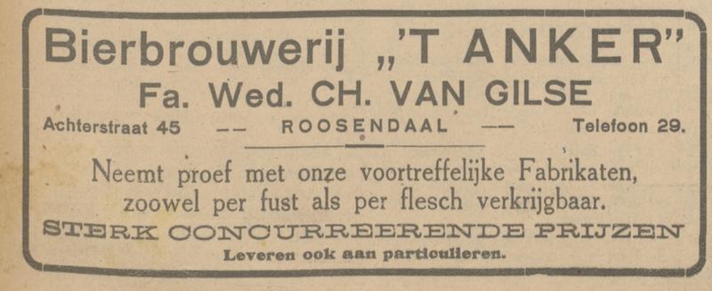 Advertentie brouwerij Het Anker (Van Gilse) | De Grondwet 5 september 1925 via Delpher