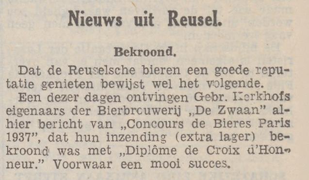 Bericht uit de Nieuwe Tilburgsche Courant van Woensdag 17 november 1937